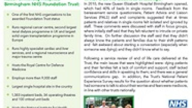 University Hospital Birmingham SAGE and THYME case study